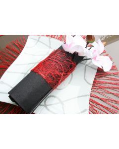 Ruban abaca - rouge
