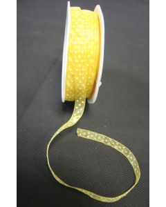Ruban voile à pois jaune