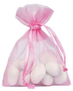 10 Sachets organza rose vif à prix discount