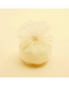 Boules naturelles et organza - ivoire 5,5 cm x 12 cm 