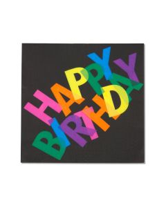 12 serviettes papier Happy birthday multicolores