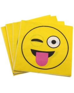 12 Serviettes en papier Emoji pas chers