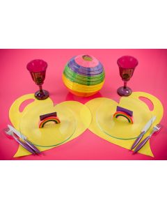 Set de table coeur  jaune