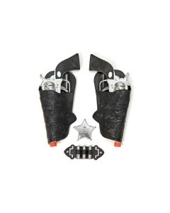 Set de 2 pistolets cowboy argent - 20 cm x 8 cm