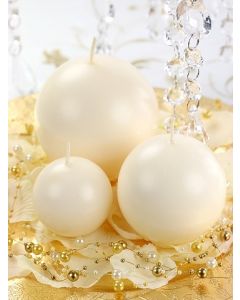 12 bougies rondes blanches - Ø 7 cm