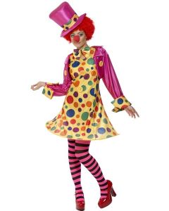 Déguisement femme clown multicolore