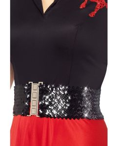 Ceinture femme noire strass
