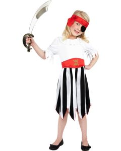 Déguisement fille pirate noir et blanc - 4/6 ans