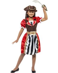 Déguisement fille pirate rouge - 10/12 ans