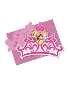 6 invitations avec enveloppes – Princesses Disney