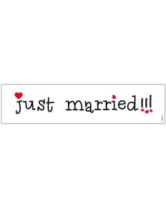 Plaque minéralogique en carton "Just married"