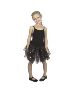 Tutu Dark noir avec étoiles hologramme 6-8 ANS