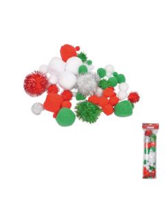 50 mini pompons de Noël