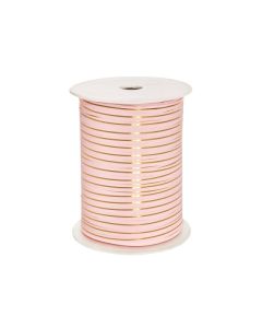 Ruban bolduc rose clair rayure or - 0.5cm x 225m