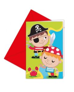 Invitations + enveloppes Pirate