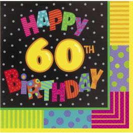 SAVITA 60pcs Serviettes De Table Happy Birthday, Rouges Et