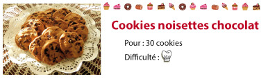 recette cookies noisettes chocolat