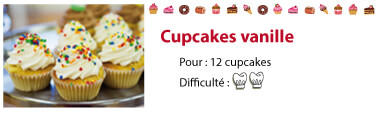 recette cupcakes vanille