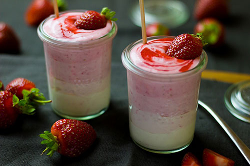 dessert galce au yaourt saveur framboise