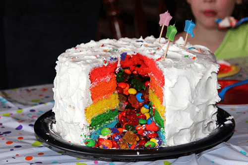 gateau rainbow cake